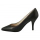 Decolté a punta da donna in pelle nera tacco 8 - Misure disponibili: 32, 33, 34, 42, 43, 45