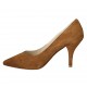 Decolté a punta da donna in camoscio color tabacco tacco 8 - Misure disponibili: 32, 33, 34, 42, 43, 44, 45