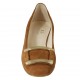 Decolté da donna con accessorio in camoscio color tabacco tacco 3 - Misure disponibili: 32, 33, 34, 42, 43, 44, 45