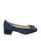 Escarpin pour femmes avec accessoire en daim bleu talon 3 - Pointures disponibles:  32, 33, 42, 43, 45