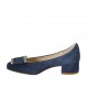 Decolté da donna con accessorio in camoscio blu tacco 3 - Misure disponibili: 32, 33, 42, 43, 45