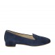 Mocassino da donna in camoscio blu tacco 2 - Misure disponibili: 42, 44