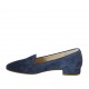 Woman's loafer in blue suede with heel 2 - Available sizes:  42, 44