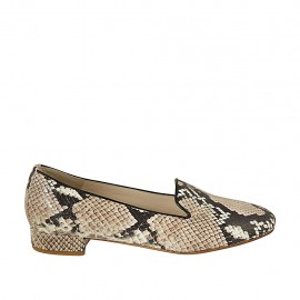Mocassino da donna in pelle stampata multicolore tacco 2 - Misure disponibili: 42