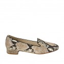 Mocasino para mujer en piel imprimida multicolor tacon 2