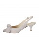 Slingback für Damen mit Schleife aus glyzingrauem Wildleder Absatz 5 - Verfügbare Größen:  32, 33, 34, 42, 43, 44