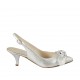 Chanel pour femmes avec noeud en cuir lamé argent talon 5 - Pointures disponibles:  33, 34, 42, 44