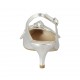 Chanel pour femmes avec noeud en cuir lamé argent talon 5 - Pointures disponibles:  33, 34, 42, 44