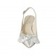Slingback für Damen mit Schleife aus silberfarbenem Leder Absatz 5 - Verfügbare Größen:  33, 34, 42, 44