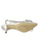 Woman's slingback pump with bow in laminated silver leather heel 5 - Available sizes:  33, 34, 42, 44