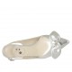 Woman's slingback pump with bow in laminated silver leather heel 5 - Available sizes:  33, 34, 42, 44