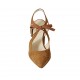 Zapato destalonado a punta para mujer con cordones en gamuza color tabaco tacon 8 - Tallas disponibles:  33, 34, 42, 43