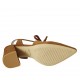 Spitzer Slingback für Damen mit Schnüren aus tabakfarbenem Wildleder Absatz 8 - Verfügbare Größen:  33, 34, 42, 43