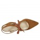 Chanel à bout pointu pour femmes avec lacets en daim tabac talon 8 - Pointures disponibles:  33, 34, 42, 43