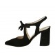 Chanel a punta da donna con laccio in camoscio nero tacco 8 - Misure disponibili: 33, 42, 45