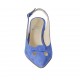 Slingback für Damen mit Schleife aus kornblumenblauem Wildleder Absatz 5 - Verfügbare Größen:  32, 33, 42, 43, 45