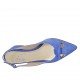 Slingback für Damen mit Schleife aus kornblumenblauem Wildleder Absatz 5 - Verfügbare Größen:  32, 33, 42, 43, 45