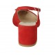 Woman's slingback pump with bow in red suede heel 5 - Available sizes:  32, 33, 42, 43, 44, 45