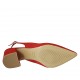 Slingback für Damen mit Schleife aus rotem Wildleder Absatz 5 - Verfügbare Größen:  32, 33, 42, 43, 44, 45