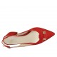 Slingback für Damen mit Schleife aus rotem Wildleder Absatz 5 - Verfügbare Größen:  32, 33, 42, 43, 44, 45