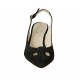 Slingback für Damen mit Schleife aus schwarzem Wildleder Absatz 5 - Verfügbare Größen:  32, 33, 42, 45