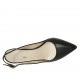 Slingback für Damen aus schwarzem Leder Absatz 8 - Verfügbare Größen:  32, 34, 42, 43, 44