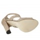 Chaussure ouverte pour femmes avec fermeture eclair et plateau en daim taupe talon 11 - Pointures disponibles:  32, 33, 34, 42