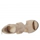 Chaussure ouverte pour femmes avec fermeture eclair et plateau en daim taupe talon 11 - Pointures disponibles:  32, 33, 34, 42