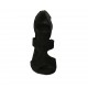 Zapato abierto para mujer con cremallera y platforma en gamuza negra tacon 11 - Tallas disponibles:  33, 34, 42