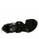 Chaussure ouverte pour femmes avec fermeture eclair et plateau en daim noir talon 11 - Pointures disponibles:  33, 34, 42
