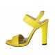 Sandale avec plateforme pour femmes en cuir jaune talon 10 - Pointures disponibles:  32, 33, 34, 42