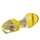 Sandale avec plateforme pour femmes en cuir jaune talon 10 - Pointures disponibles:  32, 33, 34, 42