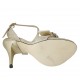 Sandalo da donna con plateau, fibbia, strass e cinturino in camoscio lavorato platino tacco 10 - Misure disponibili: 32, 33, 34, 42, 43, 44, 45, 46, 47