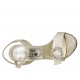 Sandalo da donna con plateau, fibbia, strass e cinturino in camoscio lavorato platino tacco 10 - Misure disponibili: 32, 33, 34, 42, 43, 44, 45, 46, 47
