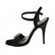 Sandalo da donna con plateau, fibbia, strass e cinturino in camoscio nero tacco 10 - Misure disponibili: 32, 33, 34, 42, 43, 44, 45, 46, 47