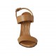 Sandale avec plateforme pour femmes en cuir brun clair talon 10 - Pointures disponibles:  42