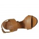 Sandale avec plateforme pour femmes en cuir brun clair talon 10 - Pointures disponibles:  42