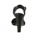 Sandalo da donna con plateau in pelle nera tacco 10 - Misure disponibili: 33, 34, 42, 43, 44, 45