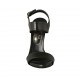 Sandalo da donna con plateau in pelle nera tacco 10 - Misure disponibili: 33, 34, 42, 43, 44, 45