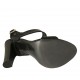 Sandalo da donna con plateau in pelle nera tacco 10 - Misure disponibili: 33, 34, 42, 43, 44, 45