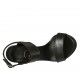 Sandalo da donna con plateau in pelle nera tacco 10 - Misure disponibili: 33, 34, 42, 43, 44, 45