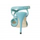 Woman's sandal with strap in turquoise leather heel 10 - Available sizes:  32, 33, 34, 42, 46