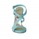 Woman's sandal with strap in turquoise leather heel 10 - Available sizes:  32, 33, 34, 42, 46
