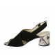 Sandale pour femmes en daim noir et cuir imprimé talon 5 - Pointures disponibles:  32, 33, 42, 43, 44, 45