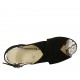 Sandale pour femmes en daim noir et cuir imprimé talon 5 - Pointures disponibles:  32, 33, 42, 43, 44, 45