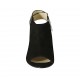 Woman's sandal with zipper, elastic bands and studs in black suede with plated heel 6 - Available sizes:  32, 33, 34, 42, 43