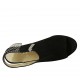 Sandale pour femmes avec fermeture éclair, elastiques et goujons en daim noir avec talon chromé 6 - Pointures disponibles:  32, 33, 34, 42, 43