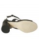 Scarpa aperta da donna con cinturino incrociato e borchie in pelle nera tacco 7 - Misure disponibili: 32, 33, 34, 42, 43, 45