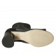 Scarpa aperta da donna con cerniera in tessuto trasparente a pois e pelle nera tacco 7 - Misure disponibili: 34, 42, 43