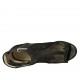 Scarpa aperta da donna con cerniera in tessuto trasparente a pois e pelle nera tacco 7 - Misure disponibili: 34, 42, 43